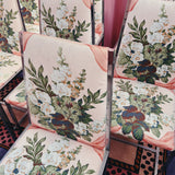 Italian 1980s pink floral dining chair (8 available)
