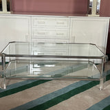 Pierre Cardin chrome, glass lucite coffee table