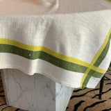 Large 100% linen ivory tablecloth