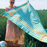 Green Italian cotton tablecloth