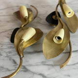 Stilnovo foliage brass wall lights. C.1950
