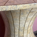Italian stone and brass half moon console table C.1970