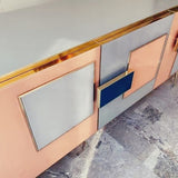 Italian brass and glass sideboard