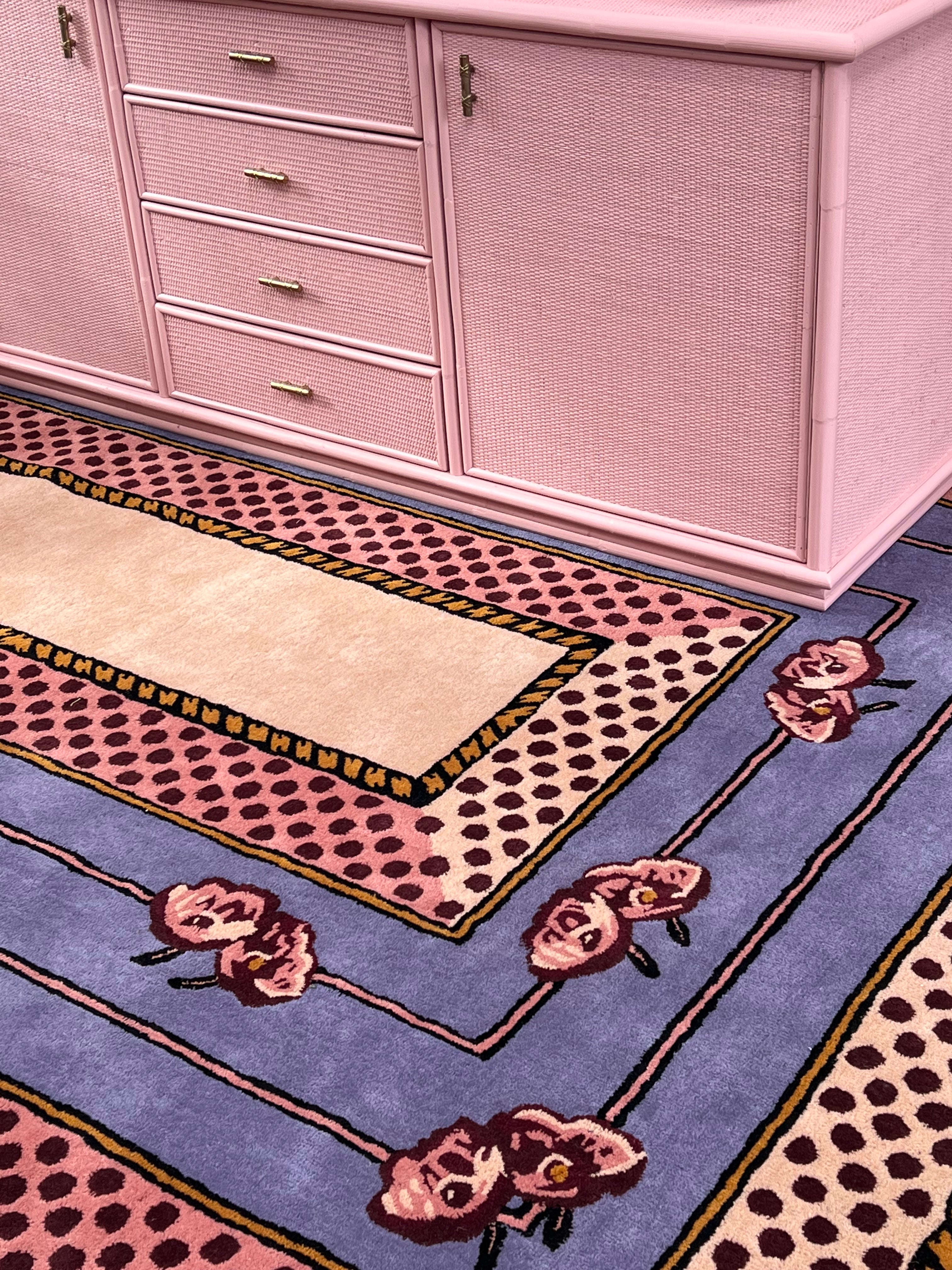 Lilly Rose Rug Lilac flower rug – Anemone Interiors
