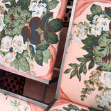 Italian 1980s pink floral dining chair (8 available)