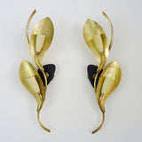 Stilnovo foliage brass wall lights. C.1950