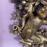 Monkey gilt wood wall shelves