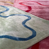 Mint green and blue RIBBON rug 300 x 240cm