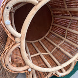 Trompe L’oeil draped wicker side table