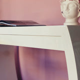 American 1980s white lacquered desk