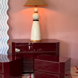 Cherry red chest of drawers Jean Claud Mahey