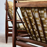 Sergio Rodrigues Brazilian rosewood armchairs  1970s Pierre Frey