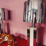 Large Art deco mirrored lamps