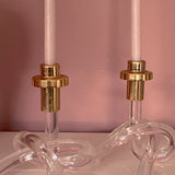 Dorothy Thorpe pretzel lucite candle holders ~ pair