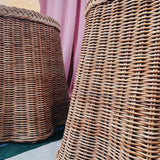Trompe L’oeil draped wicker side table