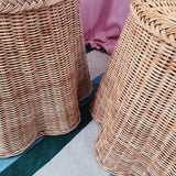 Trompe L’oeil draped wicker side table