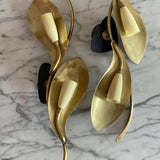 Stilnovo foliage brass wall lights. C.1950