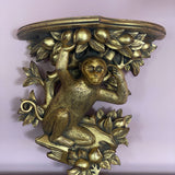 Monkey gilt wood wall shelves