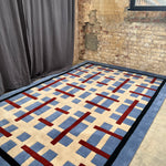blue graphic print rug