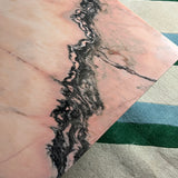 Pink Marble coffee table, lucite base C.1970