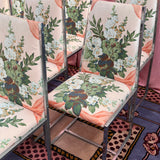 Italian 1980s pink floral dining chair (8 available)