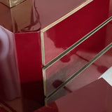 Cherry red chest of drawers Jean Claud Mahey
