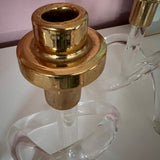 Dorothy Thorpe pretzel lucite candle holders ~ pair