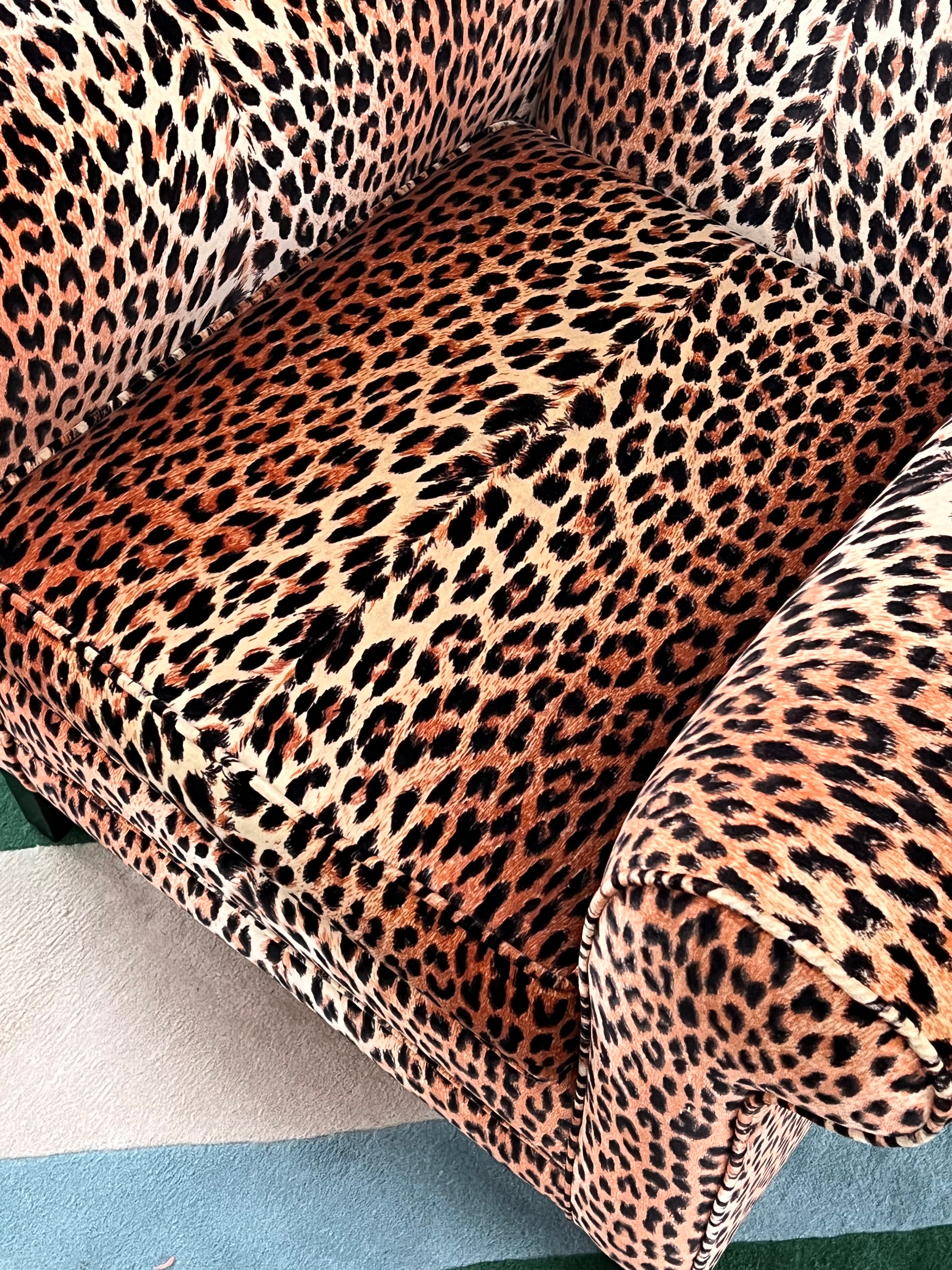 vintage leopard print armchair