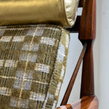 Sergio Rodrigues Brazilian rosewood armchairs  1970s Pierre Frey