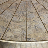 Italian stone and brass half moon console table C.1970