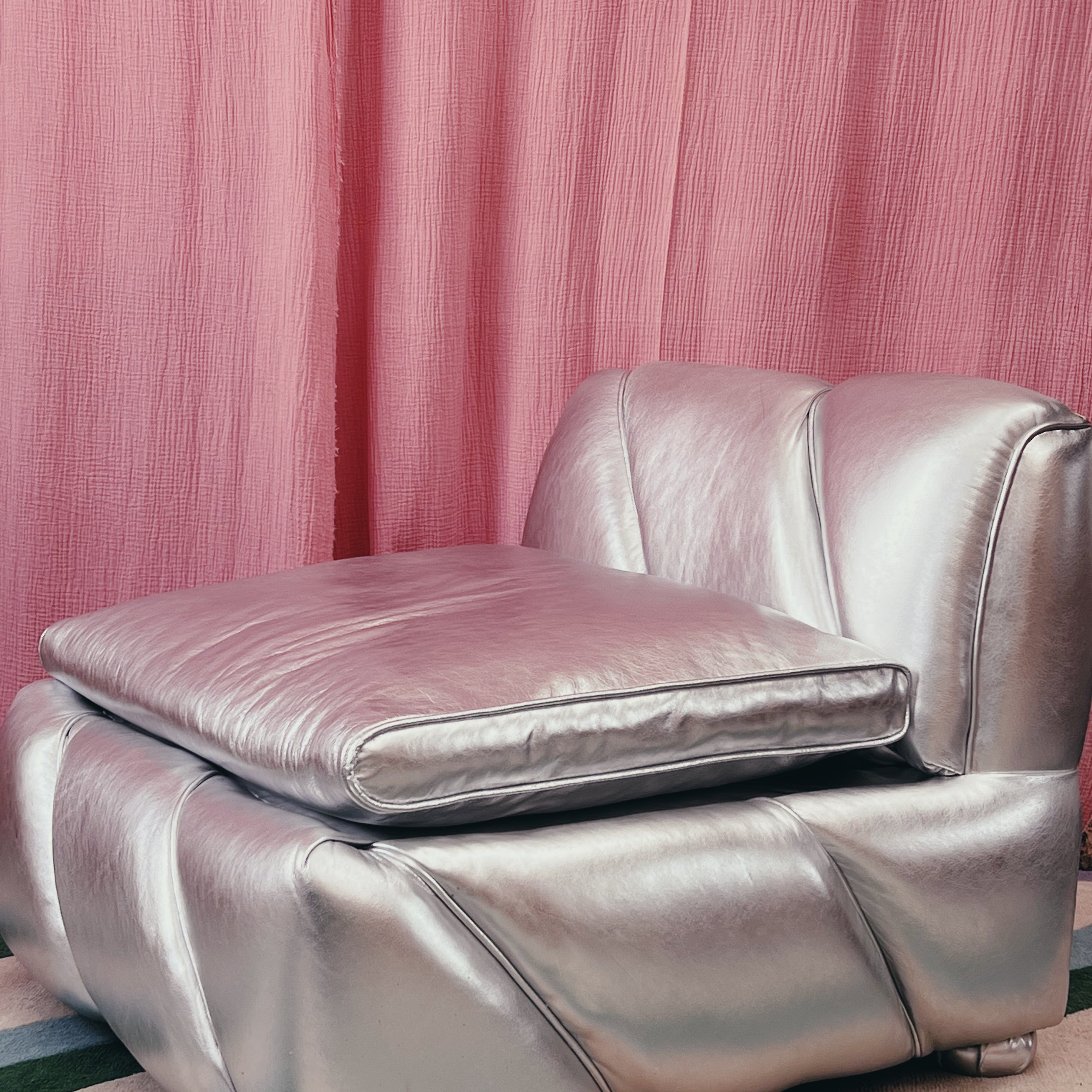 metallic leather chair