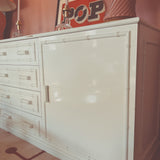 Italian faux bamboo white sideboard C.1980