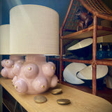 Italian pink ceramic boob lamps