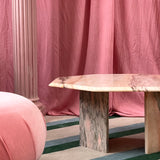 Italian pink/peach marble coffee table C.1960