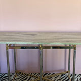 Chrome and brass console with marble top c.1970