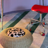 Red lacquered 1980s desk by Raul Barbieri
