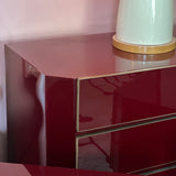 Cherry red chest of drawers Jean Claud Mahey
