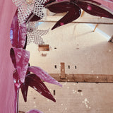 Italian 1980s pink free standing mirror