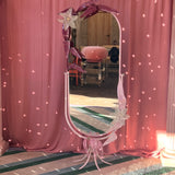 Italian 1980s pink free standing mirror