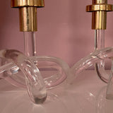 Dorothy Thorpe pretzel lucite candle holders ~ pair