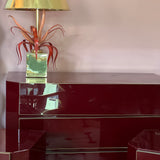 Cherry red chest of drawers Jean Claud Mahey