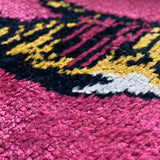 1960s pink tiger print rug ~ 100% wool