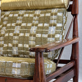 Sergio Rodrigues Brazilian rosewood armchairs  1970s Pierre Frey